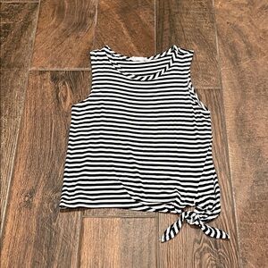 Striped Black and White Sleeveless Top